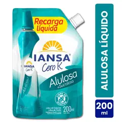 IANSA CERO K - Endulzante Líquido Alulosa + Sucralosa Recarga Iansa Cero K 200 ml