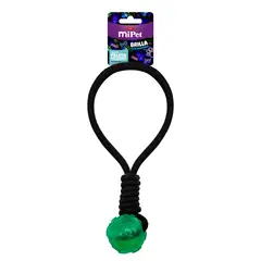 MIPET - Juguete Pelota Fosforecente con Cuerda para Perros Mipet