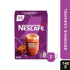 NESCAFE - Café Instantáneo Sabor Brownie Caramel Mocha Nescafe 7 Un 140 g