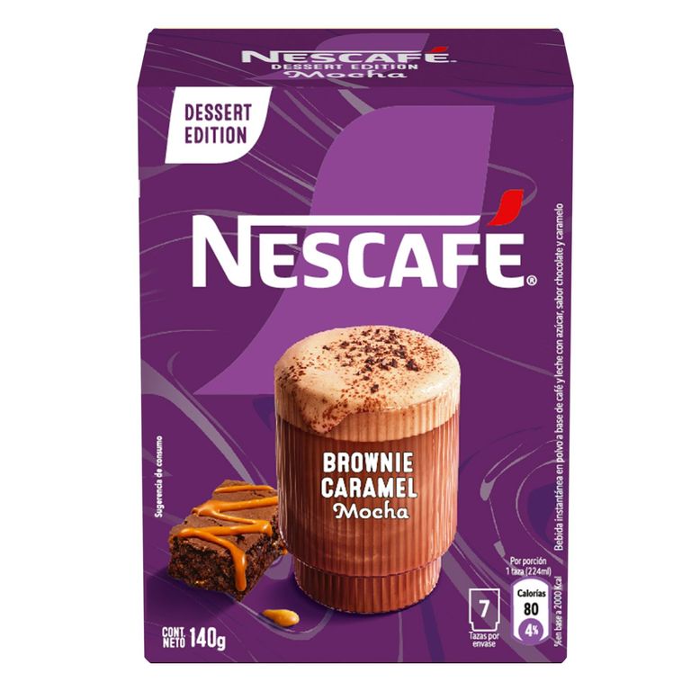 Cafe Instantaneo Sabor Brownie Caramel Mocha Nescafe 7 Un 140 g