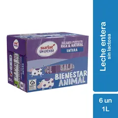 SURLAT - Pack Leche Entera Sin Lactosa Surlat 6x1 lt