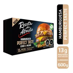 RECETA DEL ABUELO - Caja Hamburguesas Perfect Taste Cerdo y Vacuno Receta del Abuelo 6 un