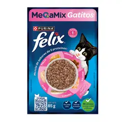 FELIX - Pouch de Alimento Húmedo para Gatitos Megamix Felix 85 g