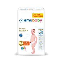 EMUBABY - Pañales Desechables Súper Premium Talla XXG Emubaby 104 un