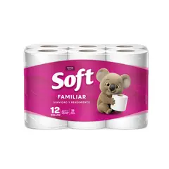 SOFT - Papel Higiénico Familiar 25 mts Soft 12 un