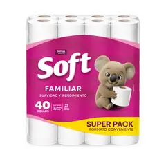 SOFT - Papel Higiénico Familiar 22 mts Soft 40 un