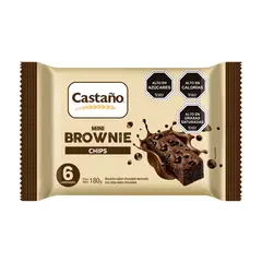 CASTAÑO - Bizcochos Mini Brownie Chips Castaño 6 un