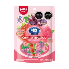 AMOS - Gomitas Rellenas Mix de Frutas Amos 80 g
