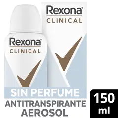 REXONA - Antitranspirante en Aerosol Clinical Sin Perfume Rexona 150 ml