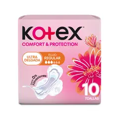 KOTEX - Toallas Higiénicas con Alas Ultra Delgadas Kotex 10 un