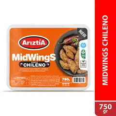 ARIZTIA - Alitas Media de Pollo Midwings Sabor Chileno Refrigeradas Ariztia 750 g