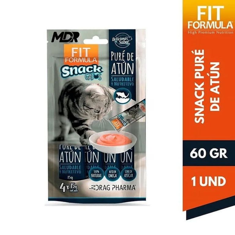Snack Pure de Atun para Gatos Fit Formula 4 x 15 gr 60 GR