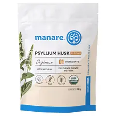 MANARE - Fibra Psyllium Husk en Polvo Orgánico Manare 200 gr