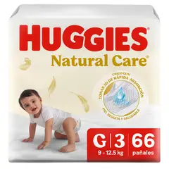HUGGIES - Pañales Desechables Natural Care Talla G Huggies 66 un
